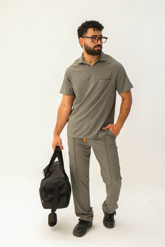 Quarter Zipper Polo Set