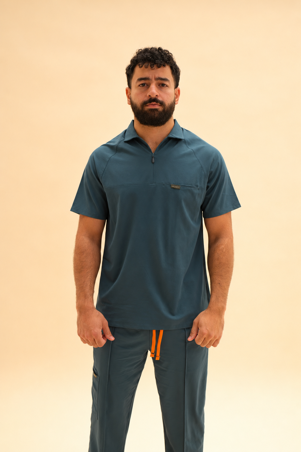 Quarter Zipper Polo Set